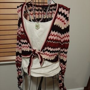 Pink striped shrug